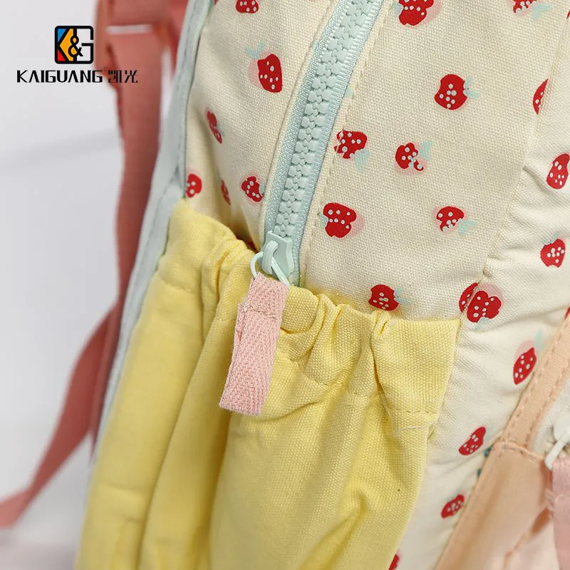Sweet Strawberry Dot Cotton Backpack