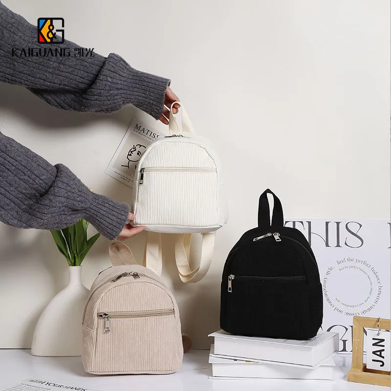 Mini Striped Corduroy Backpack