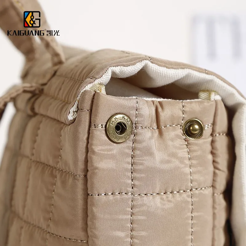 Trendy Brown Quilted Backpack