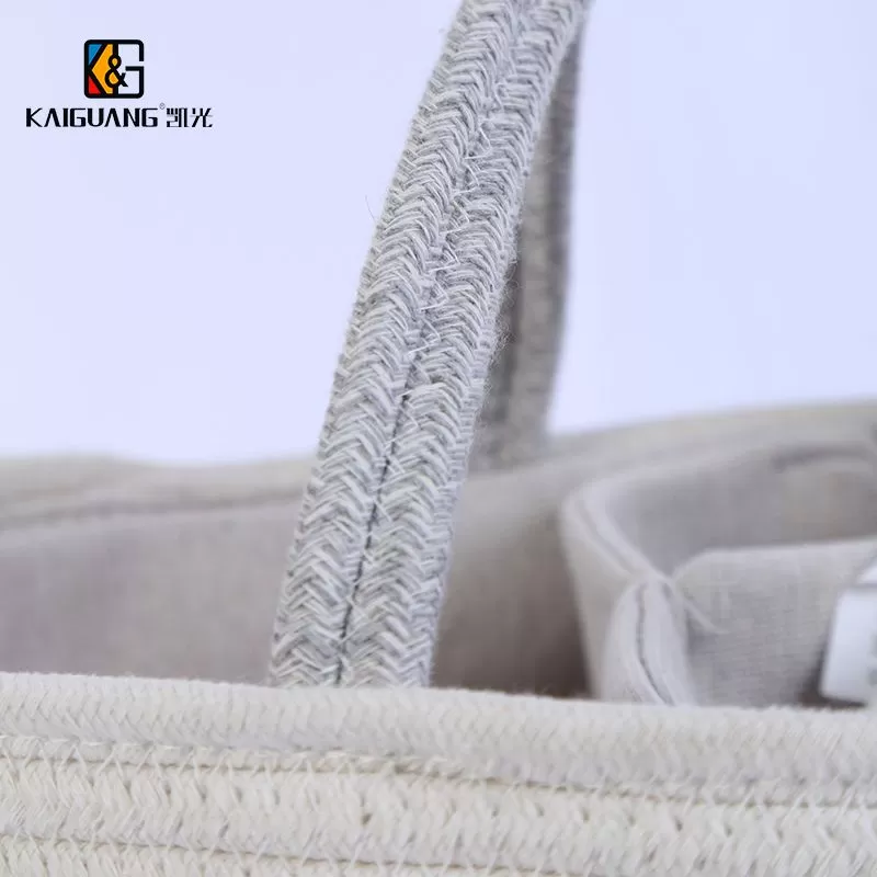 Cotton Rope Divided and Colored Storage Basket with Handle