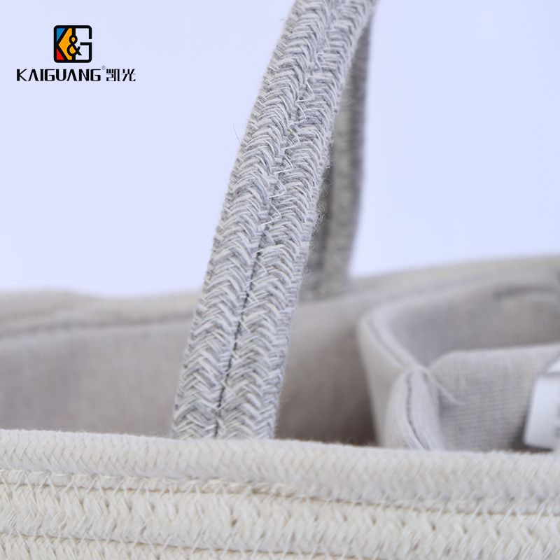 Cotton Rope Divided and Colored Storage Basket with Handle